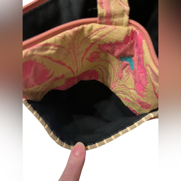 Maruca Floral Patterned Tote Bag - Pink and Gold Color - Picture 5 of 10